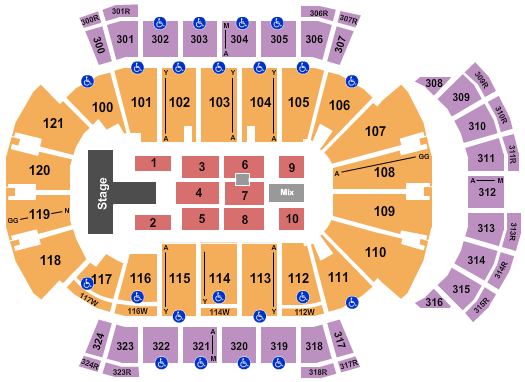 VyStar Veterans Memorial Arena Maverick City Music Seating Chart